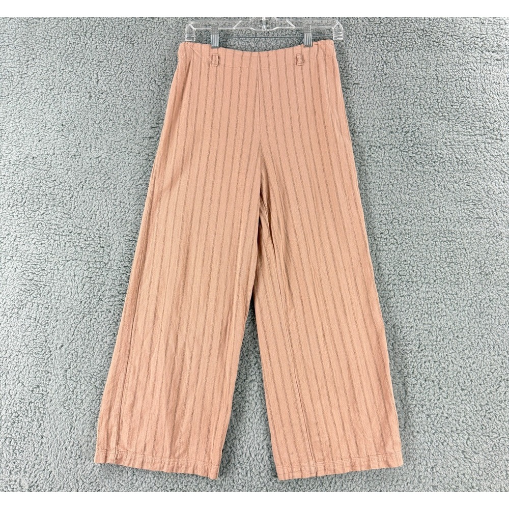 Urban Outfitter Pants Womens Small Pink Stripe‎ Wide-Leg High-Rise Linen Blend